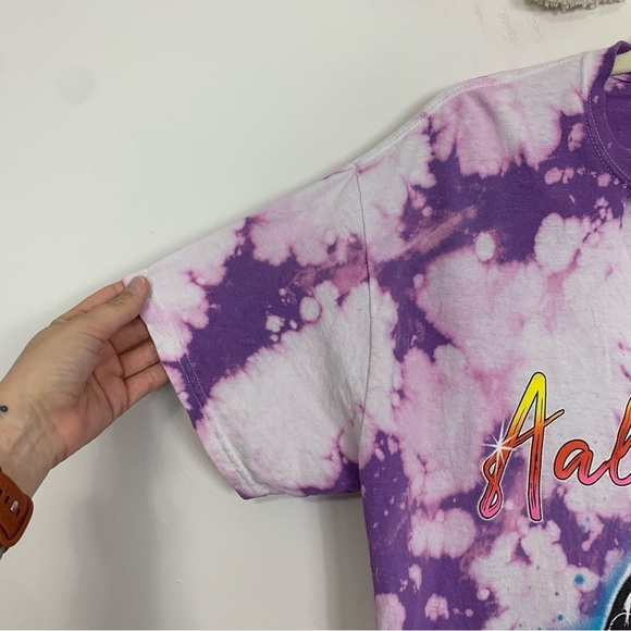 Aaliyah Splatter Tee Purple Tie Dye Size Medium - Picture 6 of 10